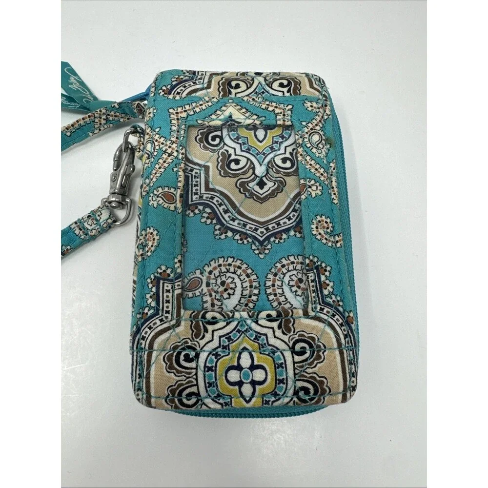 Vera Bradley Wallet Wristlet All In One Totally Turq Pattern Blue Green